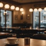 Café mit warmem Licht und gemütlicher Atmosphäre